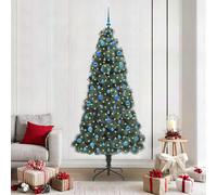 vidaXL Árbol de Navidad Artificial Pre-iluminado con Juego de Bolas