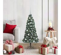 vidaXL Árbol de Navidad Artificial Pre-iluminado con Juego de Bolas