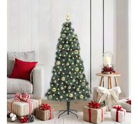vidaXL Árbol de Navidad Artificial Pre-iluminado con Juego de Bolas