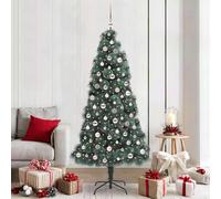 vidaXL Árbol de Navidad artificial preiluminado con juego de bolas PET