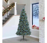 vidaXL Árbol de Navidad artificial preiluminado con juego de bolas PET