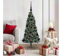 vidaXL Árbol de Navidad artificial preiluminado con juego de bolas PET
