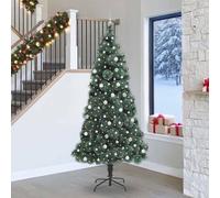 vidaXL Árbol de Navidad artificial preiluminado con juego de bolas PET
