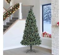 vidaXL Árbol de Navidad artificial preiluminado con set de bolas Verde