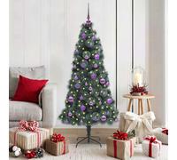 vidaXL Árbol de Navidad Artificial Preiluminado con Set de Bolas Verde