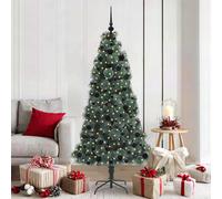 vidaXL Árbol de Navidad artificial preiluminado con set de bolas Verde