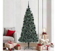 vidaXL Árbol de Navidad artificial preiluminado con set de bolas Verde