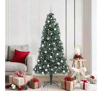 vidaXL Árbol de Navidad Artificial Preiluminado con Set de Bolas Verde
