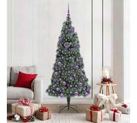 vidaXL Árbol de Navidad artificial preiluminado con set de bolas Verde