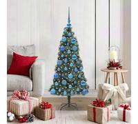 vidaXL Árbol de Navidad Artificial Preiluminado con Set de Bolas Verde