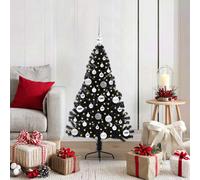 vidaXL Árbol de Navidad Artificial Preiluminado Negro 120 cm PVC