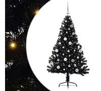 vidaXL Árbol de Navidad Artificial Preiluminado Negro 150 cm PVC