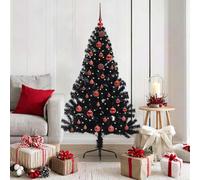 vidaXL Árbol de Navidad Artificial Preiluminado Negro 150 cm PVC