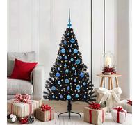 vidaXL Árbol de Navidad Artificial Preiluminado Negro 150 cm PVC