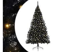 vidaXL Árbol de Navidad Artificial Preiluminado Negro 180 cm PVC