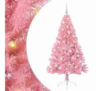 vidaXL Árbol de Navidad Artificial Preiluminado Rosa 150 cm PVC, Árbol de Navidad cónico Moderno, Luces LED duraderas, decoración Festiva, iluminación de jardín