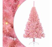 vidaXL Árbol de Navidad Artificial Preiluminado Rosa 180 cm PVC, Arbolito de Navidad en Forma de Cono, con Luces LED, decoración Festiva, Ilumina tu Exterior