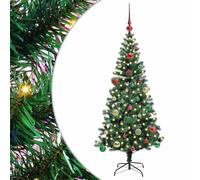 vidaXL Árbol de Navidad Artificial Preiluminado Verde 150 cm, Árbol de Navidad LED con Forma de Cono, decoración iluminada para Interiores, Exteriores, Sala, terraza