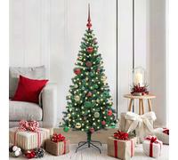 vidaXL Árbol de Navidad Artificial Preiluminado Verde 150 cm, Árbol de Navidad LED con Forma de Cono, decoración iluminada para Interiores, Exteriores, Sala, terraza