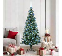 vidaXL Árbol de Navidad artificial con luces LED integradas, color verde, 180 cm