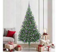 vidaXL Árbol de Navidad artificial Preiluminado 210 cm Verde, LEDs duraderas, PVC