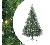 vidaXL Árbol de Navidad artificial Preiluminado 210 cm Verde, LEDs duraderas, PVC