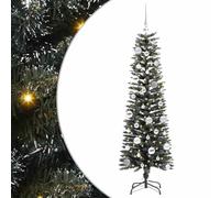 vidaXL Árbol de Navidad artificial 150 cm Verde PVC, plástico y acero con luces LED