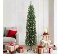 vidaXL Árbol de Navidad artificial en cono Verde 180 cm PVC, acero y plástico con LED resistente