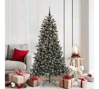 vidaXL Árbol de Navidad artificial, color verde, 180 cm, fabricado con PVC, plástico y acero