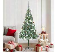 vidaXL Árbol de Navidad artificial Verde 180 cm PVC y acero