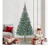 vidaXL Árbol de Navidad artificial Verde 210 cm PVC y acero