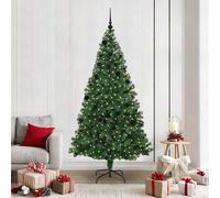 vidaXL Árbol de Navidad artificial Verde 210 cm PVC y Acero y Plástico
