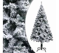 vidaXL Árbol de Navidad artificial con efecto de nieve, color verde, 150 cm, material: PVC