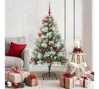 vidaXL Árbol de Navidad artificial, verde y blanco, 150 cm