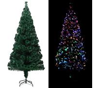 vidaXL Árbol de Navidad artificial y soporte fibra óptica verde 240 cm