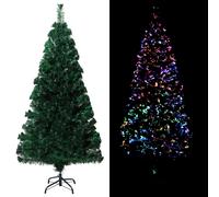 vidaXL Árbol de Navidad artificial y soporte verde fibra óptica 120 cm