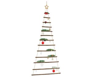 vidaXL Árbol de Navidad colgante con estrella en la punta, 86 x 180 cm, rama natural
