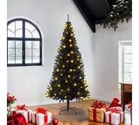 vidaXL Árbol de Navidad con 300 LED con soporte Negro 180 cm PVC