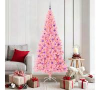 vidaXL Árbol de Navidad con 300 LED con soporte Rosa 180 cm PVC