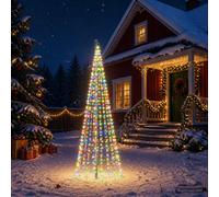 vidaXL Árbol de Navidad con luces, estacas y mástil 300 cm 550 LED