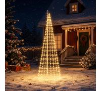 vidaXL Árbol de Navidad con luces, estacas y mástil 300 cm 550 LED