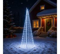 vidaXL Árbol de Navidad con luces, estacas y mástil 300 cm 550 LED