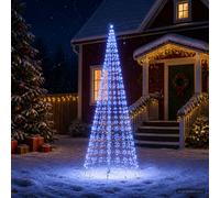 vidaXL Árbol de Navidad con luces, estacas y mástil 300 cm 550 LED