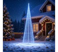 vidaXL Árbol de Navidad con luces, estacas y mástil 500 cm 1534 LED