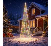 vidaXL Árbol de Navidad con luces, estacas y mástil 500 cm 1534 LED