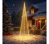 vidaXL Árbol de Navidad con luces, estacas y mástil 500 cm 1534 LED