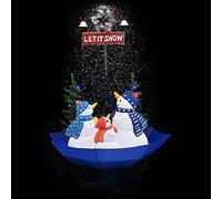 vidaXL Árbol de Navidad con nieve con base de paraguas PVC azul 170 cm