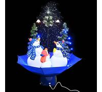 vidaXL Árbol de Navidad con nieve con base de paraguas PVC azul 75 cm