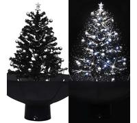 vidaXL Árbol de Navidad con nieve con base de paraguas PVC negro 75 cm