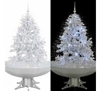 vidaXL Árbol de Navidad con nieve con base en paraguas blanco 140 cm
